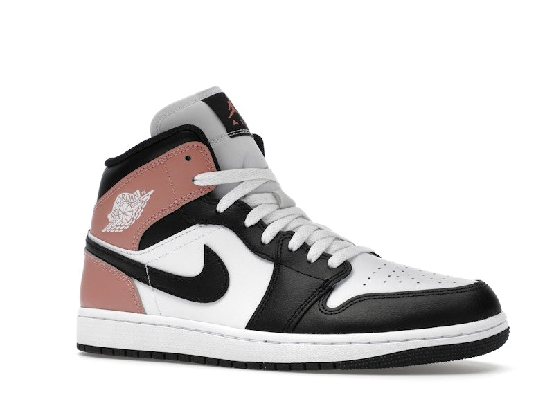 Air Jordan 1 Mid White Rust Pink Black