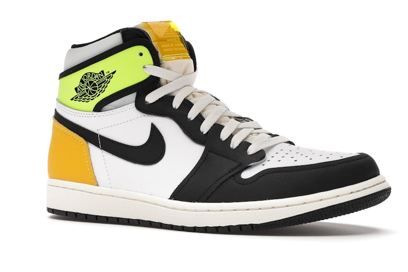 Air Jordan 1 Retro High White Black Volt University Gold