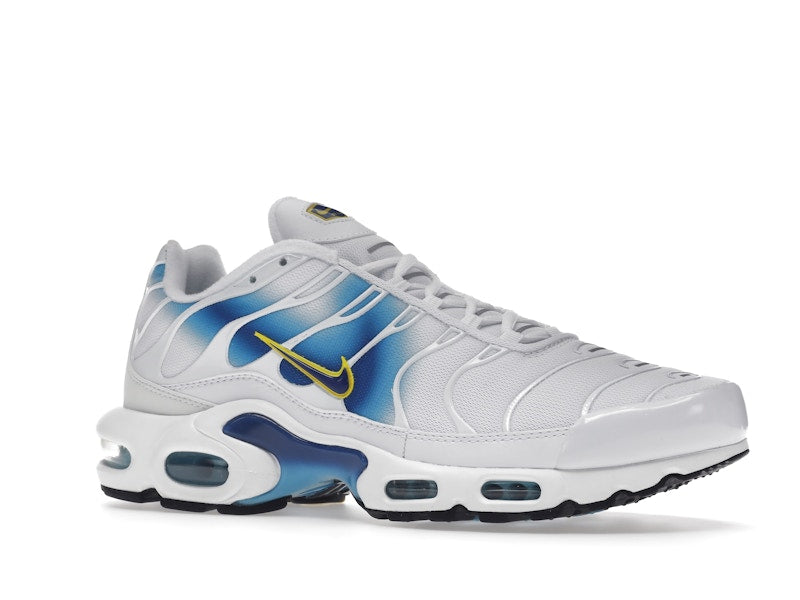 Nike Air Max Plus Spray Paint Swoosh White Blue - White/Blue/Yellow - DX8962-100 - 04