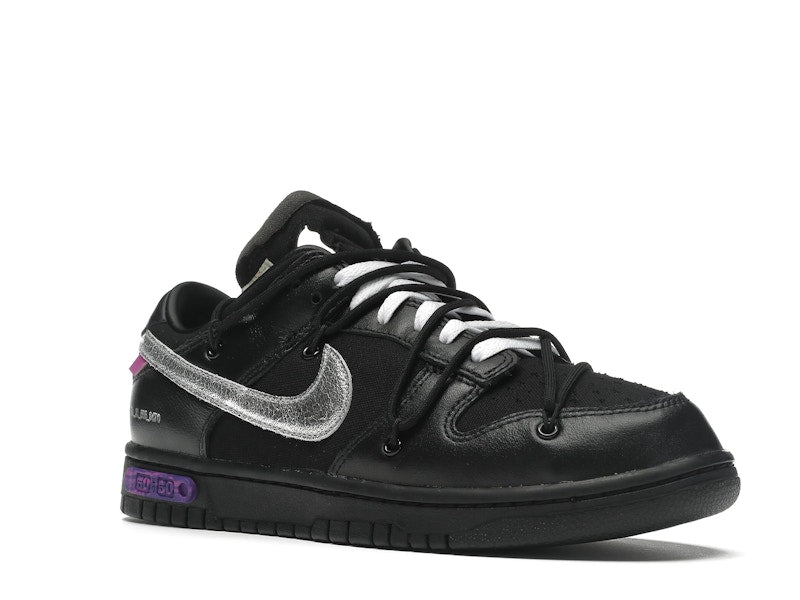 Nike Dunk Low Off White Lot 50 - Black/Metallic Silver-Black - DM1602-001 - 05