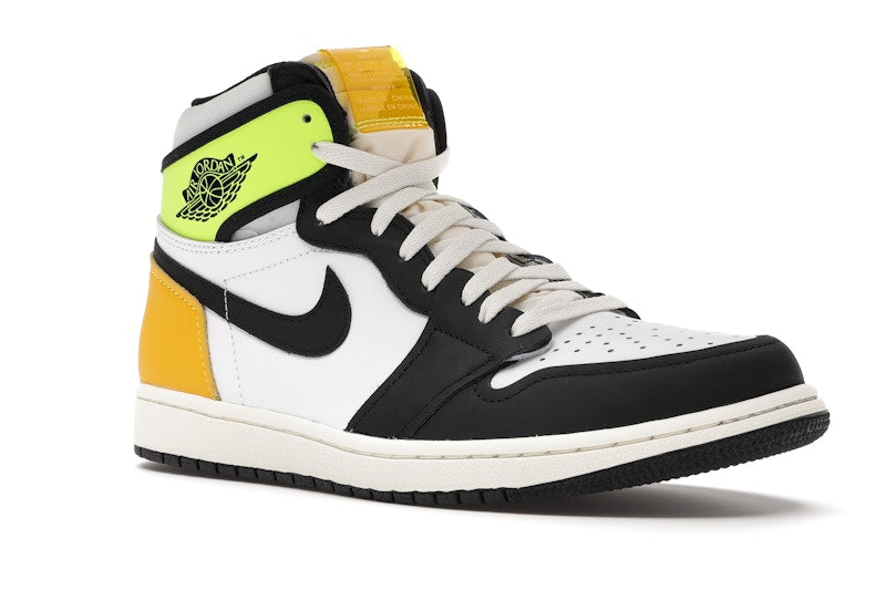 Air Jordan 1 Retro High White Black Volt University Gold
