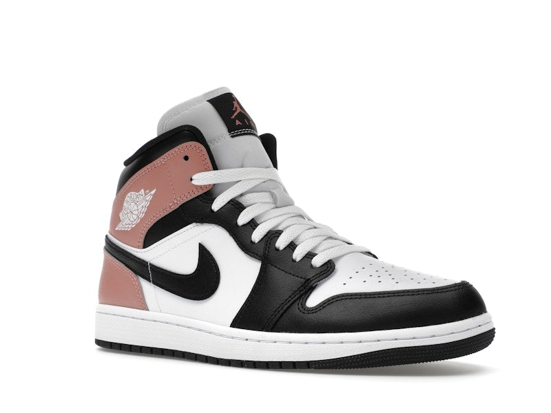 Air Jordan 1 Mid White Rust Pink Black