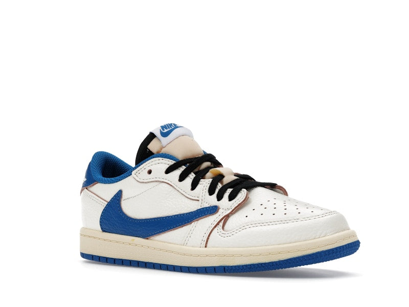Air Jordan 1 Retro Low OG SP Fragment X Travis Scott Sail Military Blue (PS)