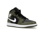Air Jordan 1 Mid Black White Olive