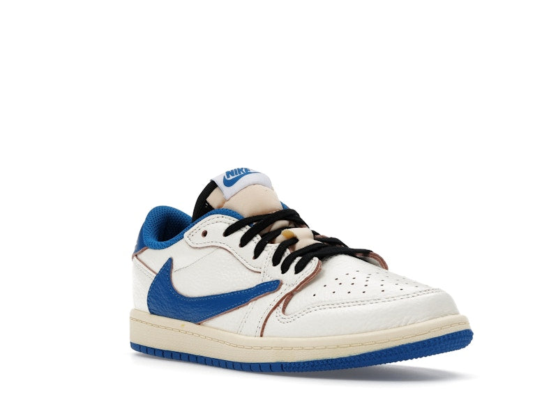 Air Jordan 1 Retro Low OG SP Fragment X Travis Scott Sail Military Blue (PS)