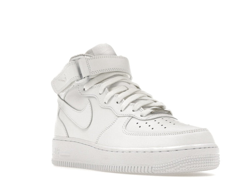 Nike Air Force 1 Mid Triple White (W) - White/White-White - DD9625-100/366731-100 - 06