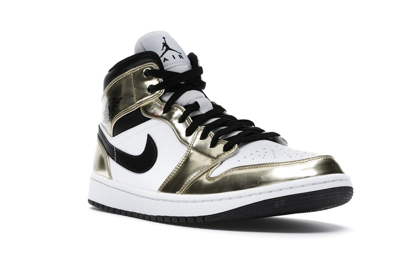 Air Jordan 1 Mid Metallic Gold Black White