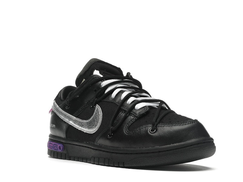 Nike Dunk Low Off White Lot 50 - Black/Metallic Silver-Black - DM1602-001 - 06