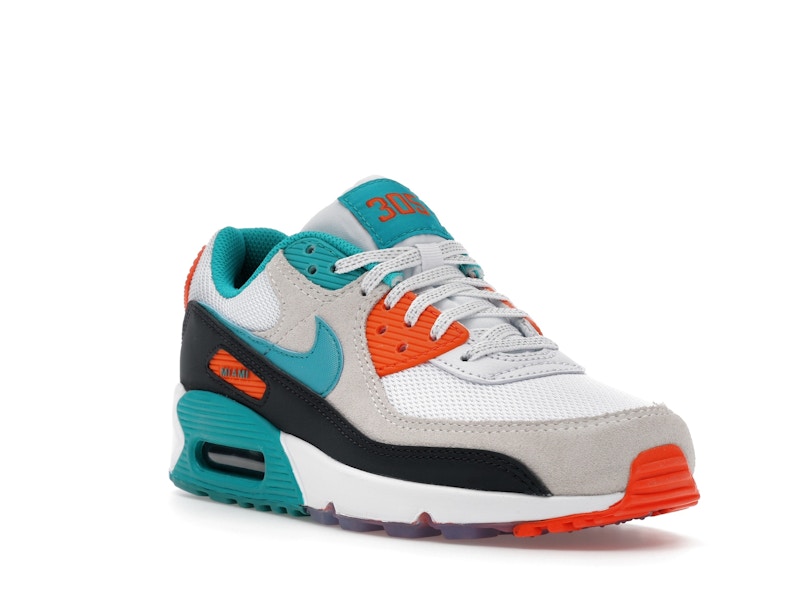 Nike Air Max 90 Miami Dolphins - White/Turbo Green/Pitch Blue - II7590-100 - 06