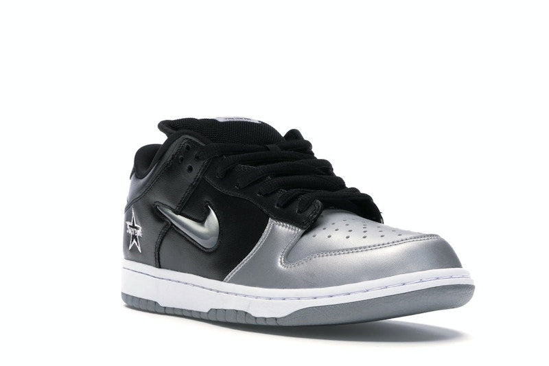 Nike Sb Dunk Low Supreme Jewel Swoosh Silver - Metallic Silver/Metallic Silver-Black - CK3480-001 - 06