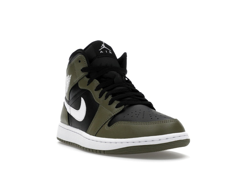 Air Jordan 1 Mid Black White Olive