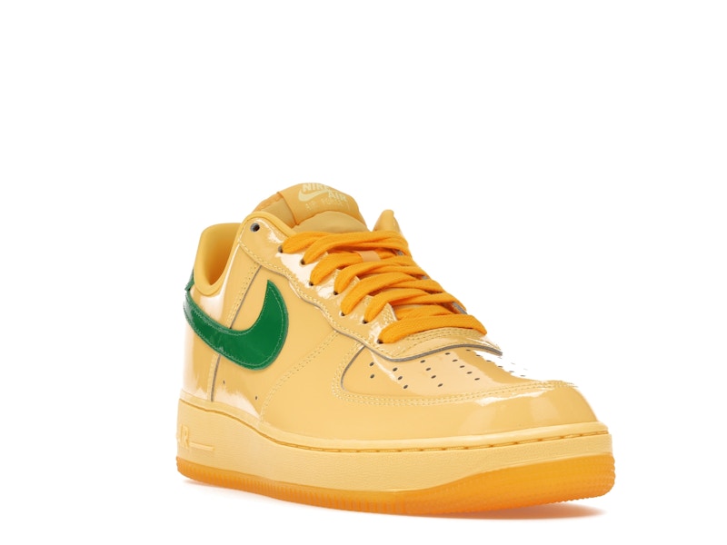Nike Air Force 1 Low Patent Leather Topaz Gold Pine Green