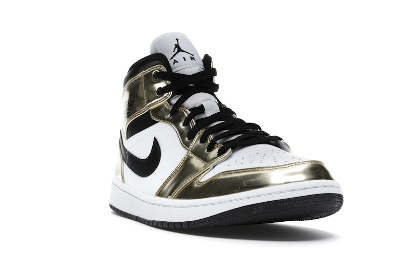 Air Jordan 1 Mid Metallic Gold Black White