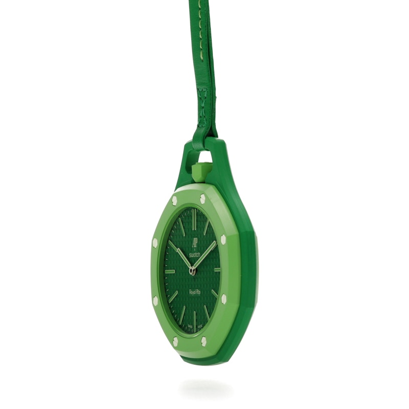 Swatch x Audemars Piguet AP Bioceramic Royal Pop Green Eight SSX03G100N, vista a 360 gradi 7 di 36