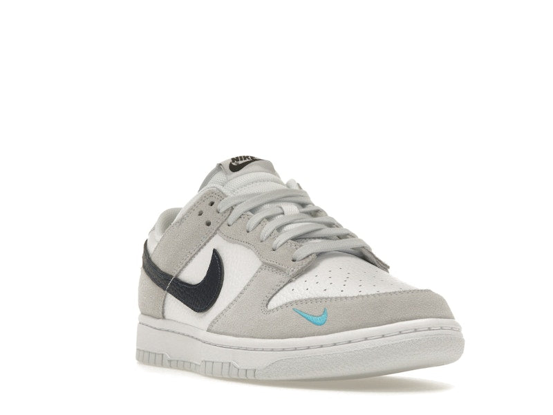 Nike Dunk Low White Grey Navy Aqua Mini Swoosh
