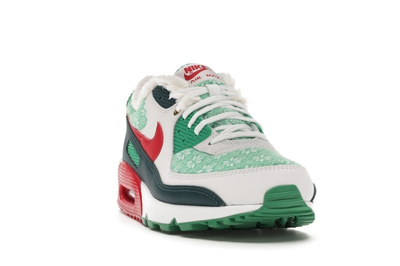 Nike Air Max 90 Christmas Sweater 2020 - White/University Red-Dark Atomic Teal-Lucky Green - DC1607-100 - 08