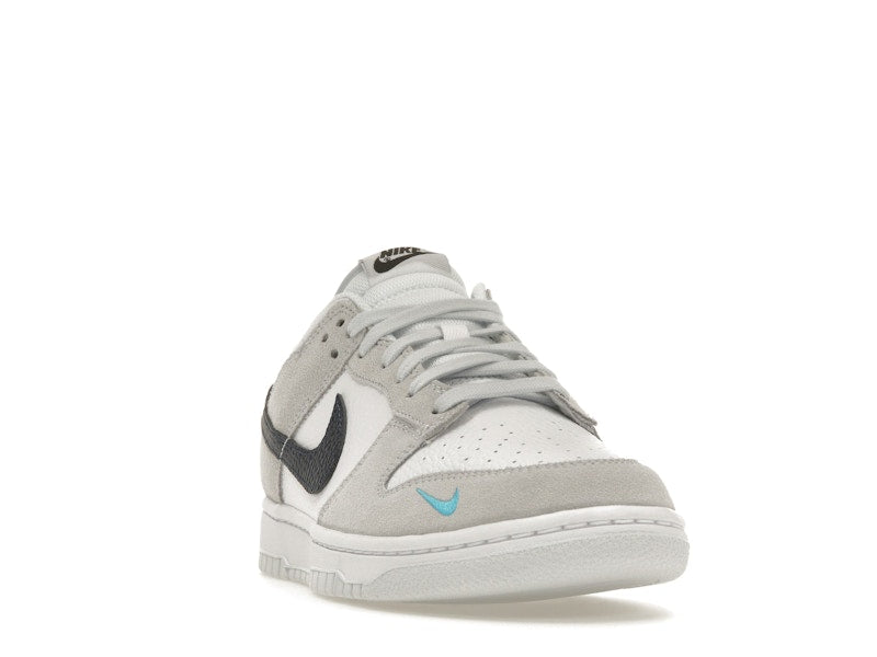 Nike Dunk Low White Grey Navy Aqua Mini Swoosh
