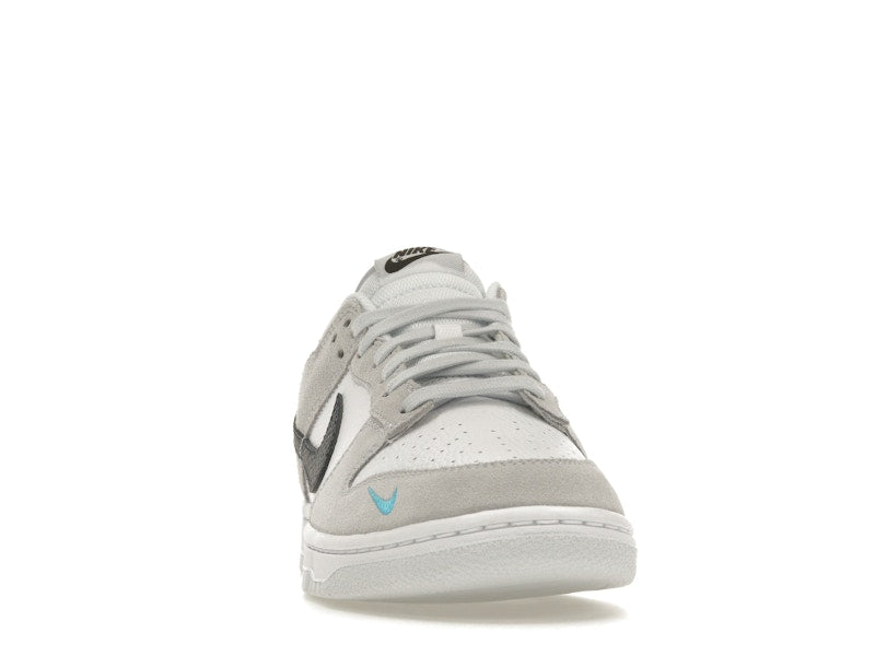 Nike Dunk Low White Grey Navy Aqua Mini Swoosh
