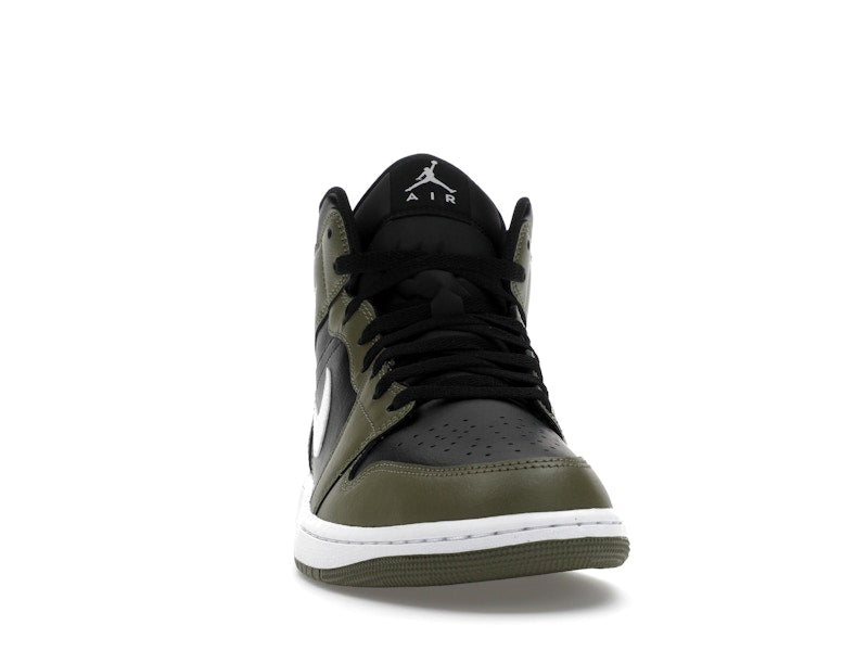 Air Jordan 1 Mid Black White Olive