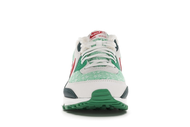 Nike Air Max 90 Christmas Sweater 2020 - White/University Red-Dark Atomic Teal-Lucky Green - DC1607-100 - 10