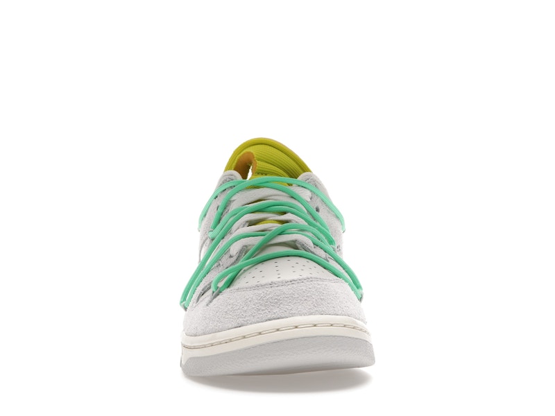 Nike Dunk Low Off White Lot 14 - Sail/Neutral Grey-Electro Green - DJ0950-106 - 10