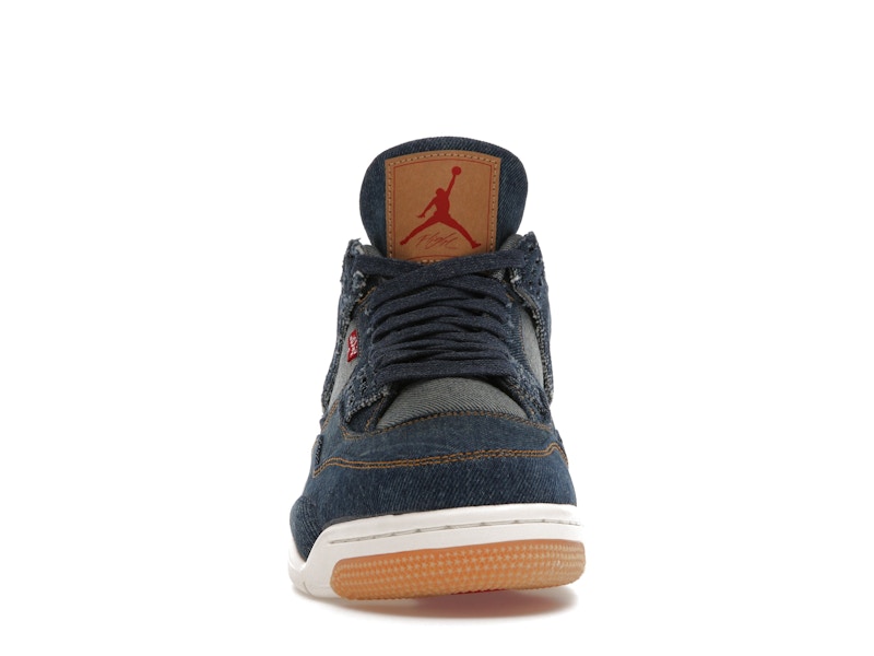 Air Jordan 4 Retro Levis Denim - Denim/Denim-Sail-Game Red - AO2571-401 - 10