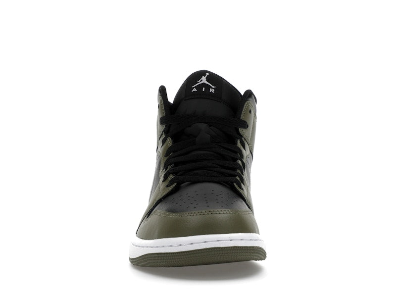 Air Jordan 1 Mid Black White Olive
