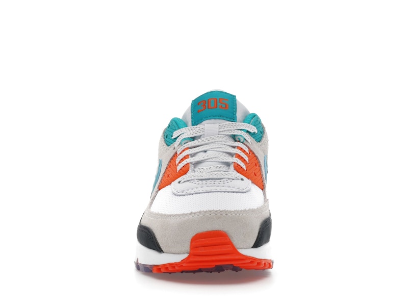 Nike Air Max 90 Miami Dolphins - White/Turbo Green/Pitch Blue - II7590-100 - 10