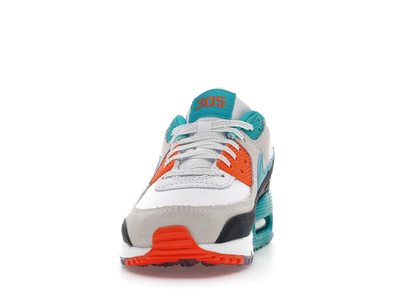 Nike Air Max 90 Miami Dolphins - White/Turbo Green/Pitch Blue - II7590-100 - 11