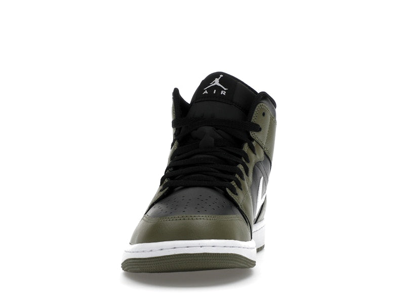Air Jordan 1 Mid Black White Olive