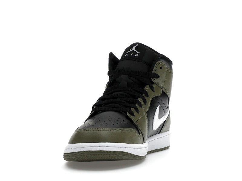 Air Jordan 1 Mid Black White Olive