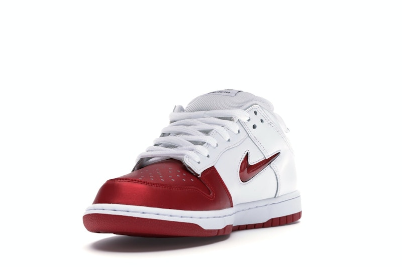 Nike Sb Dunk Low Supreme Jewel Swoosh Red - Varsity Red/Varsity Red-White-Black - CK3480-600 - 13