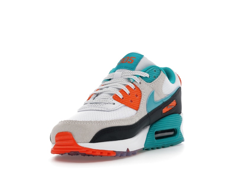 Nike Air Max 90 Miami Dolphins - White/Turbo Green/Pitch Blue - II7590-100 - 13