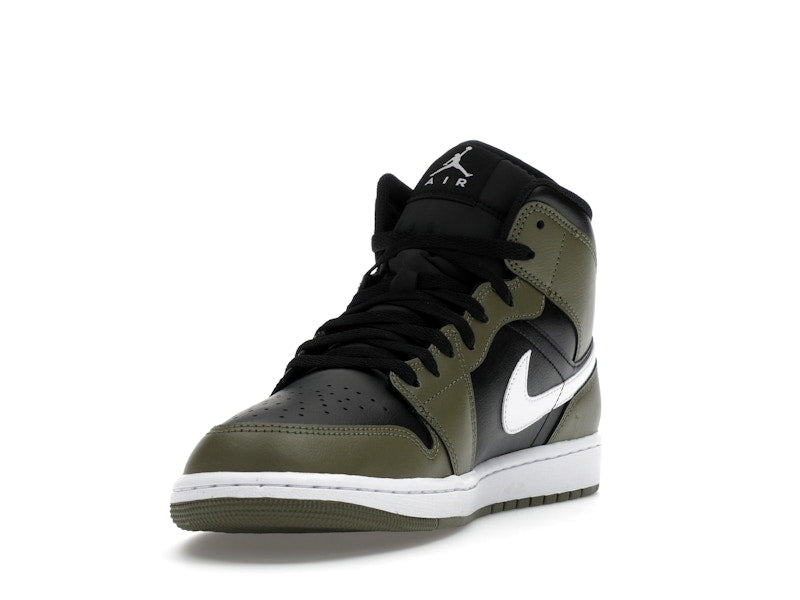 Air Jordan 1 Mid Black White Olive