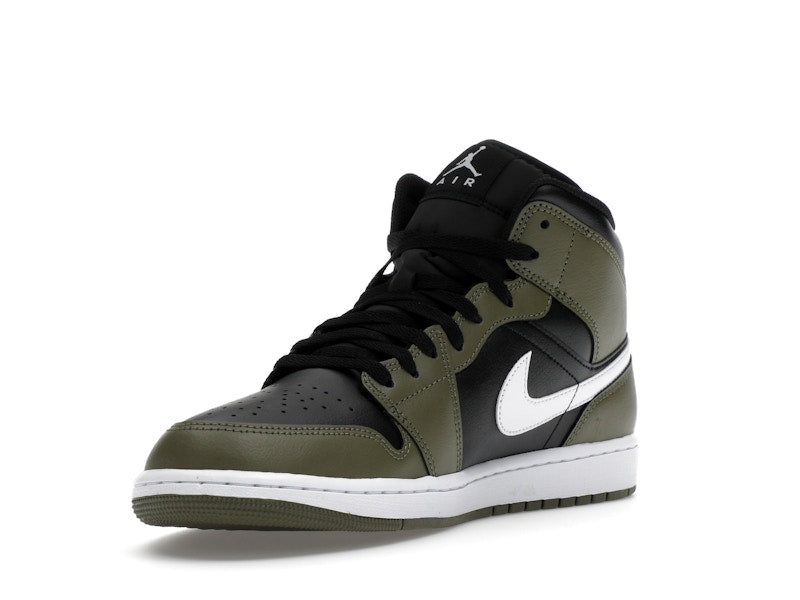 Air Jordan 1 Mid Black White Olive