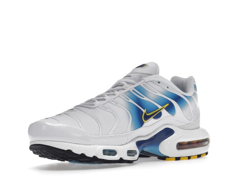 Nike Air Max Plus Spray Paint Swoosh White Blue - White/Blue/Yellow - DX8962-100 - 15