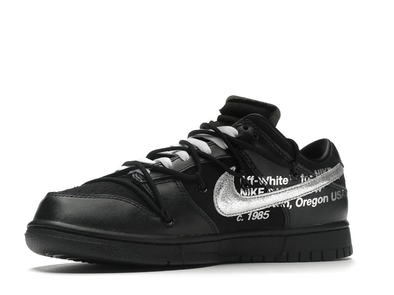 Nike Dunk Low Off White Lot 50 - Black/Metallic Silver-Black - DM1602-001 - 16