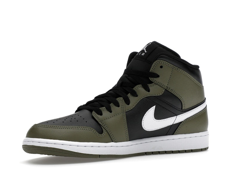 Air Jordan 1 Mid Black White Olive