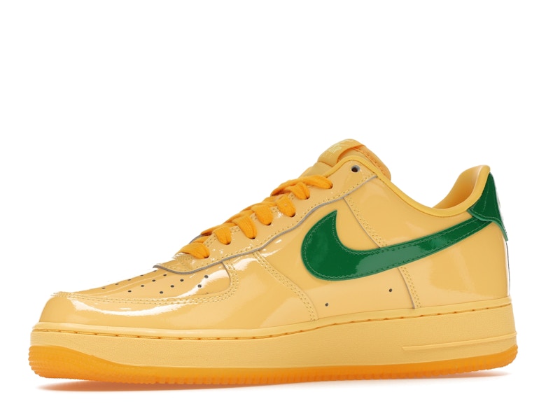 Nike Air Force 1 Low Patent Leather Topaz Gold Pine Green