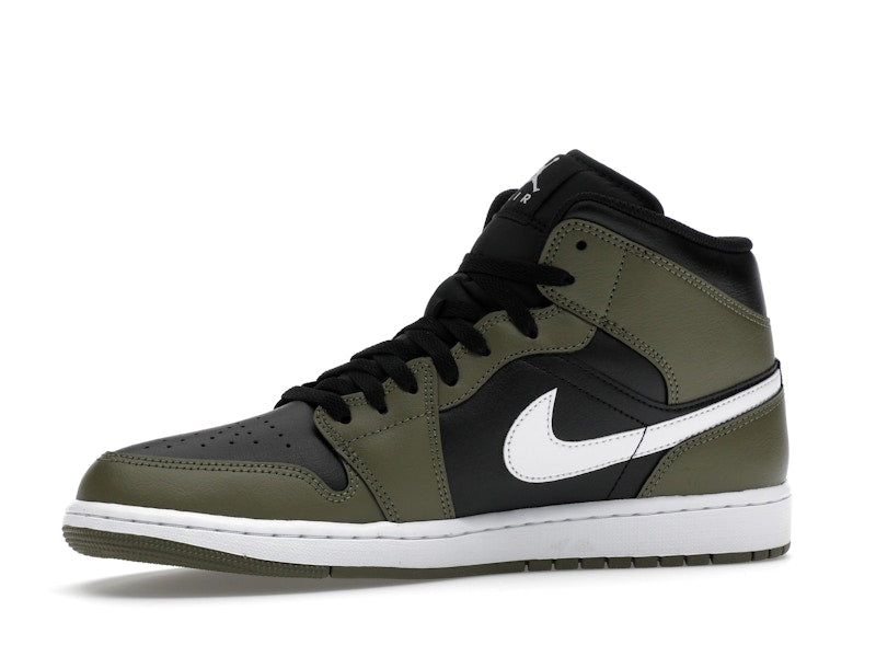 Air Jordan 1 Mid Black White Olive