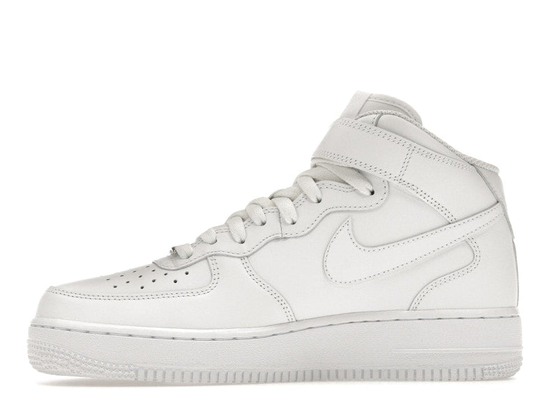 Nike Air Force 1 Mid Triple White (W) - White/White-White - DD9625-100/366731-100 - 18