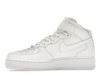 Nike Air Force 1 Mid Triple White (W) - White/White-White - DD9625-100/366731-100 - 18