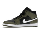 Air Jordan 1 Mid Black White Olive