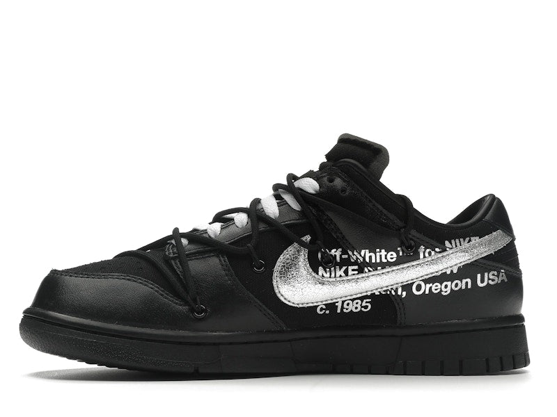 Nike Dunk Low Off White Lot 50 - Black/Metallic Silver-Black - DM1602-001 - 18