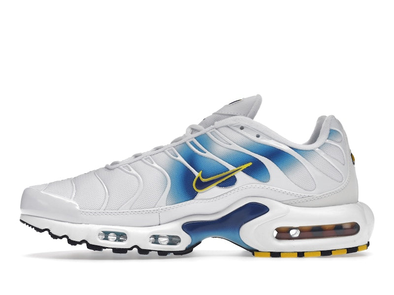 Nike Air Max Plus Spray Paint Swoosh White Blue - White/Blue/Yellow - DX8962-100 - 19