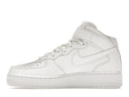 Nike Air Force 1 Mid Triple White (W) - White/White-White - DD9625-100/366731-100 - 19