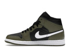 Air Jordan 1 Mid Black White Olive