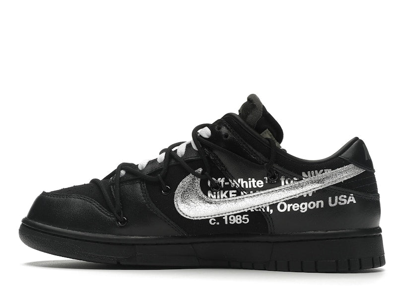 Nike Dunk Low Off White Lot 50 - Black/Metallic Silver-Black - DM1602-001 - 20