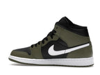 Air Jordan 1 Mid Black White Olive