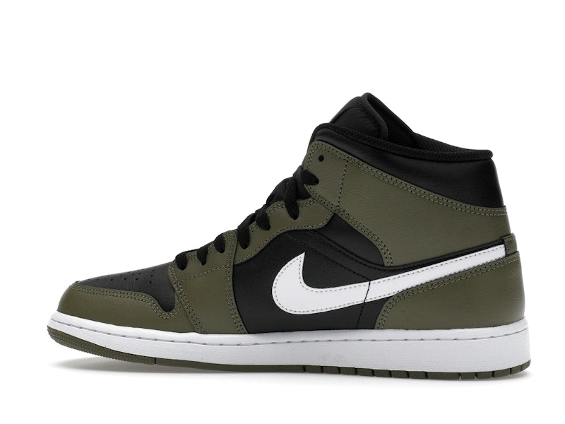 Air Jordan 1 Mid Black White Olive